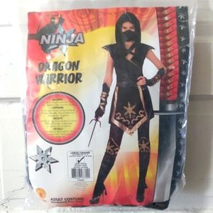 Ninja Dragon Warrior Costume - Black and Gold